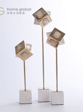 环球软装设计水晶立方体雕塑装饰