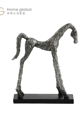 悦生活板房门厅客厅电视柜装饰软装设计师现代简约雕塑玻璃钢摆件