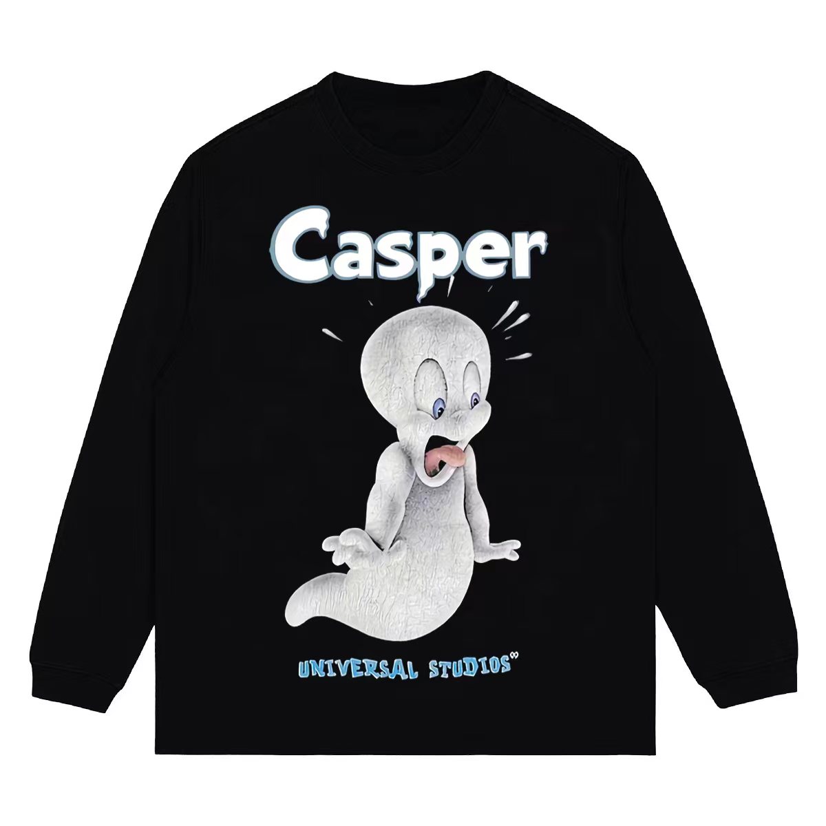 Vintage tee Casper 鬼马小精灵美式复古水洗做旧长短袖t恤卫衣 - 图2