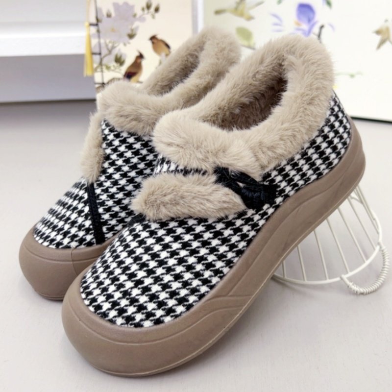 秋冬新款一脚蹬休闲棉鞋老北京布鞋棉鞋加绒加厚保暖中老年棉鞋,淘宝优惠券,粉丝福利购,淘宝优惠卷