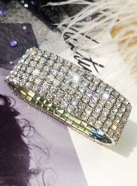 冷淡风超闪水钻百搭新娘手环