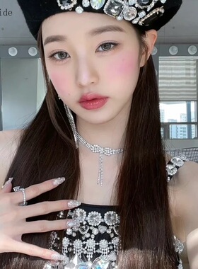 超闪满钻蝴蝶结项链锁骨链女新娘