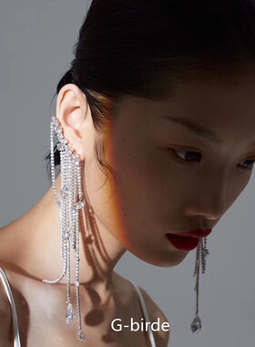 赖美云倪妮同款满钻流苏耳环