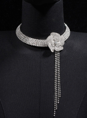 轻奢重工流苏花朵choker项圈