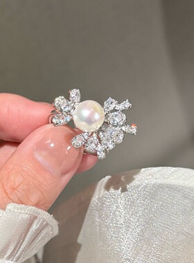 碎碎冰璀璨烟花戒指 9-10mm天然品质淡水珍珠14k注金高级工艺制作