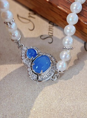 许愿葫芦项链 4-5天然淡水珍珠镀真金吊坠 所求如愿所愿皆成真