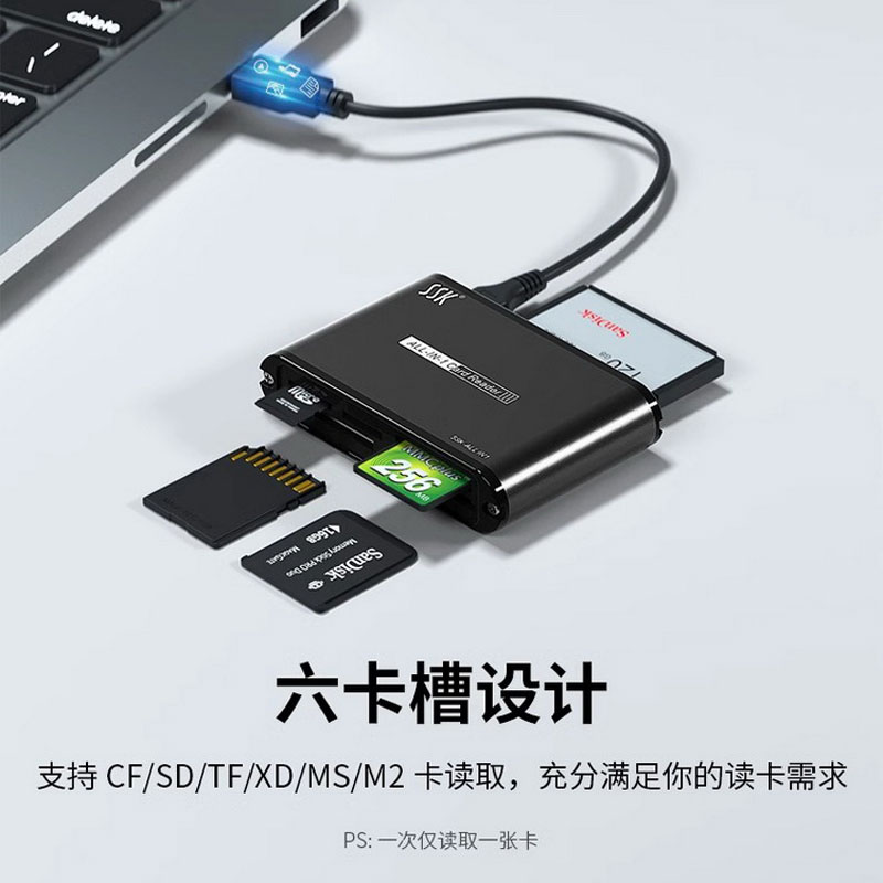 ssk/飚王读卡器多合一万能通用相机sd卡手机内存tf卡ms记忆棒cf卡 - 图1