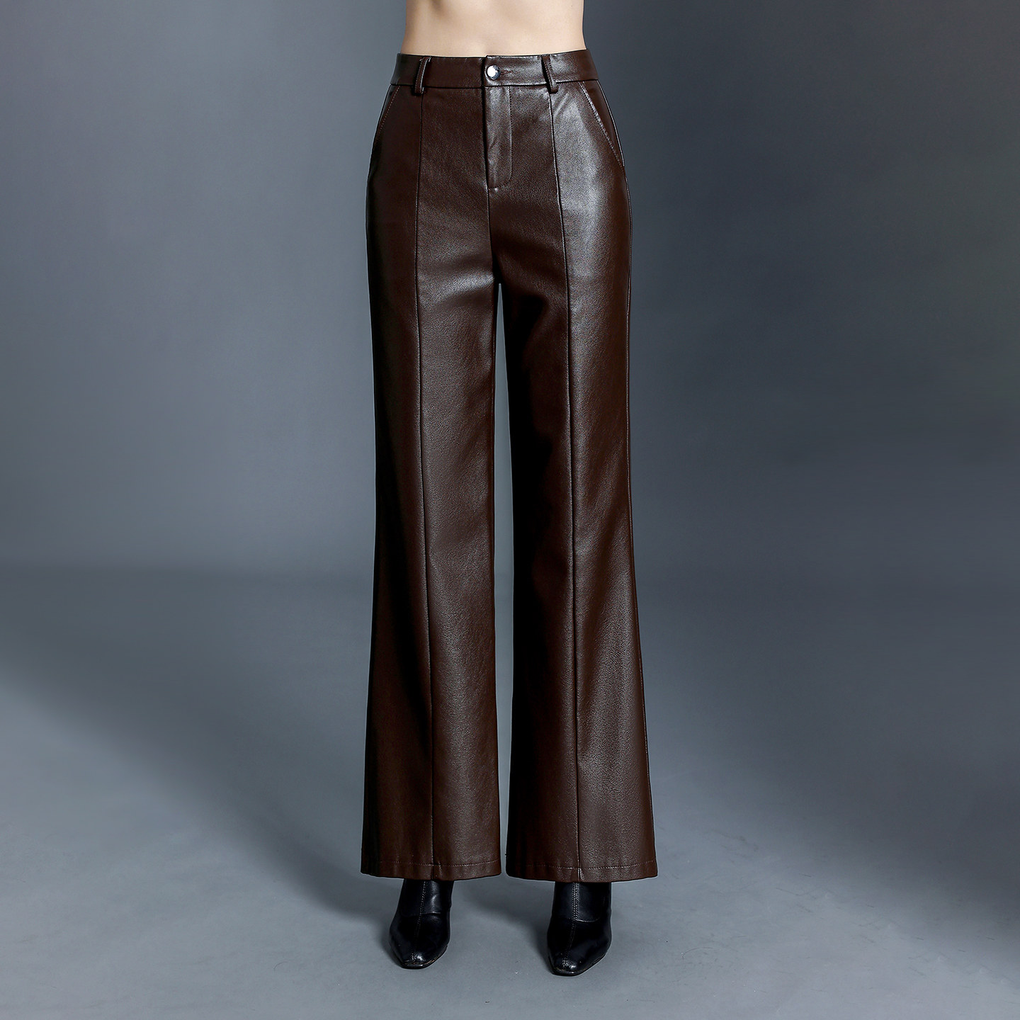 微喇裤2025秋冬新款显瘦高腰加厚加绒皮裤女休闲裤皮长裤微喇裤子,淘宝优惠券,粉丝福利购,淘宝优惠卷