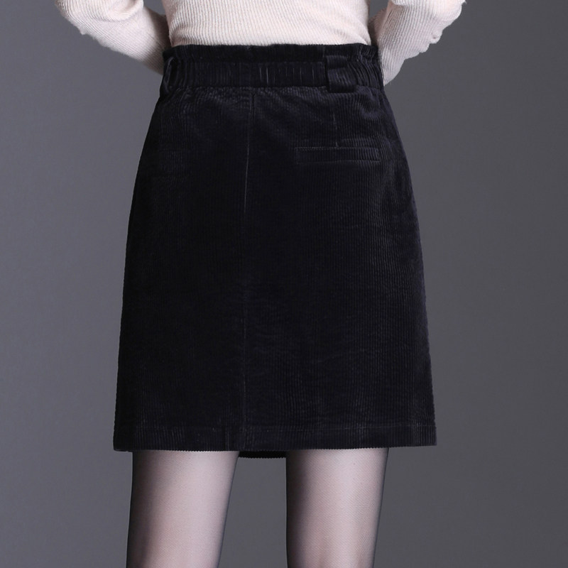 灯芯绒秋冬2020新款条绒显瘦半身裙 安泽蕊半身裙