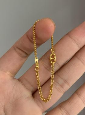 不掉色钛钢猪鼻子手链女款