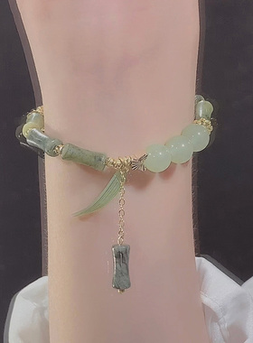 女纯银新中式竹节串珠手链