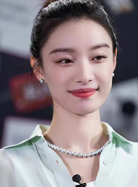 银灰色仿珍珠耳钉独特漂亮简约