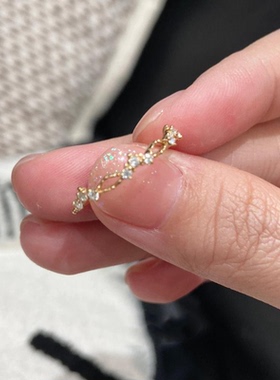 金色爆闪仿闪钻戒指女指环