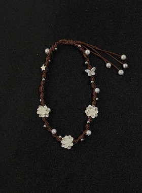 新中式莲花编织手链2025年新款