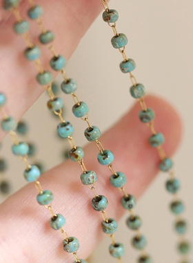 水滴仿绿松石项链女锁骨链吊坠