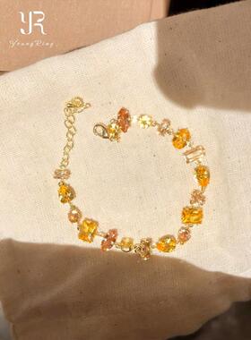 橙色仿钻手链女2026新款时尚手串