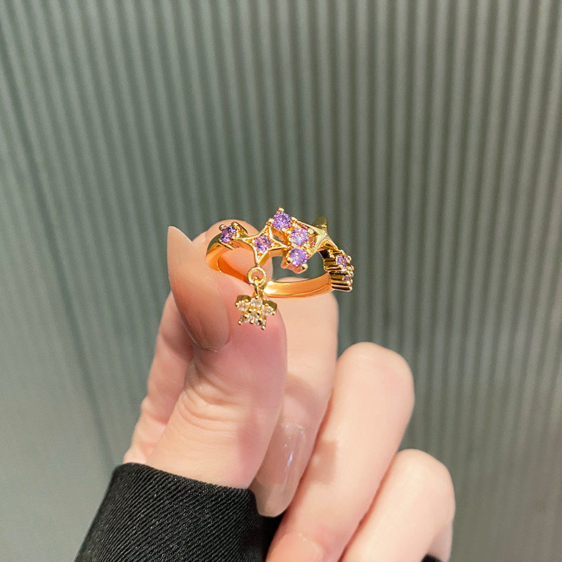 Purple star ring for women 2026 new niche design