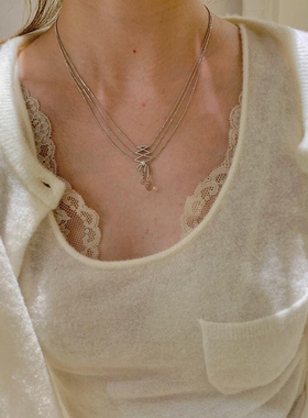 仿满钻蝴蝶结项链女2025新款爆款