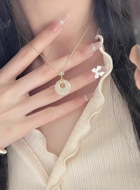 S925纯银平安扣项链母亲节礼物