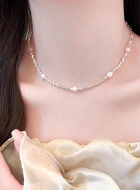 碎银子仿珍珠项链女配饰气质百搭