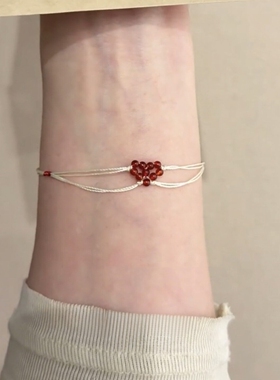 红色串珠爱心手链女2026新款手绳