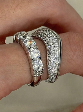 银色亮面波浪形戒指女2026新款