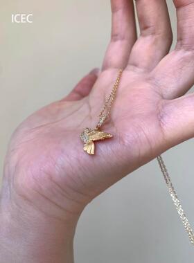 金色小鸟项链女配饰小众设计感