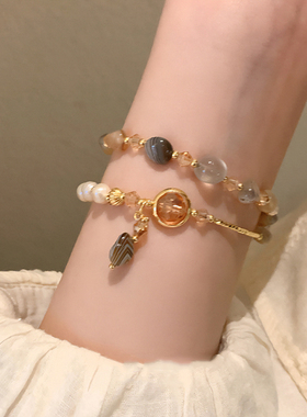 双层叠戴仿珍珠手链手串女款