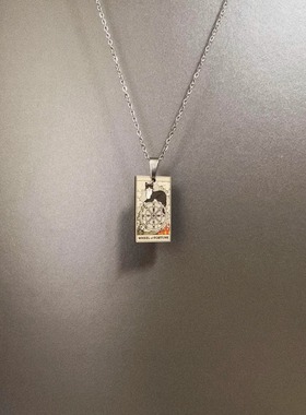 S925纯银塔罗牌项链女款通勤百搭