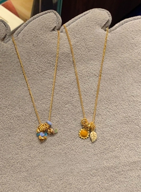 趣味蜻蜓蘑菇坠项链女配饰颈链