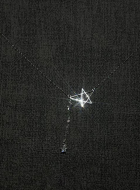 简约银色星星项链女小众颈链百搭