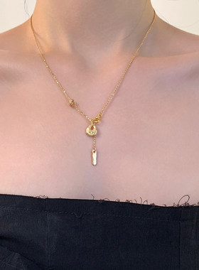金色星芒吊坠流苏项链女配饰颈链