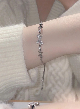 925银蝴蝶结手链女小众设计手饰