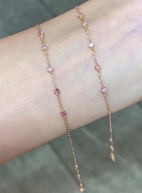 粉色仿泡泡钻手链女轻奢小众精致