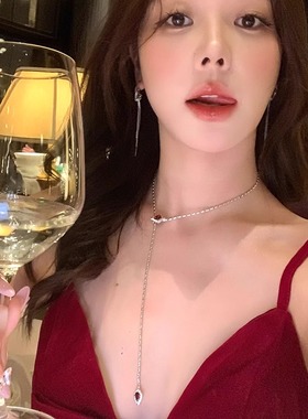 新年红钻蛇头项链~高级感锁骨链