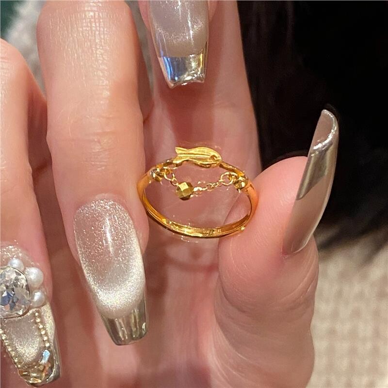 Golden fish ring for women 2026 new style exquisite temperament
