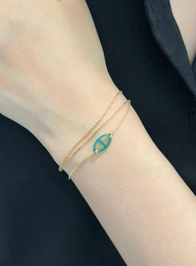 简约几何符号项链女纯银