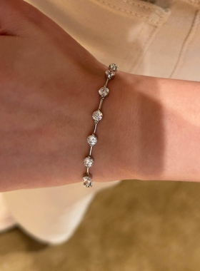 银色泡泡仿排钻手链轻奢小众精致