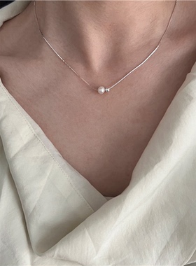 夏天仿珍珠项链轻奢高级感吊坠