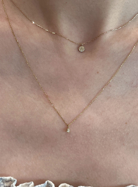 极细水滴闪钻项链气质叠戴颈链