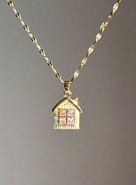 小房子吊坠项链女配饰百搭颈链