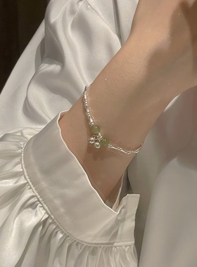 925银手镯女轻奢小众铃铛手串