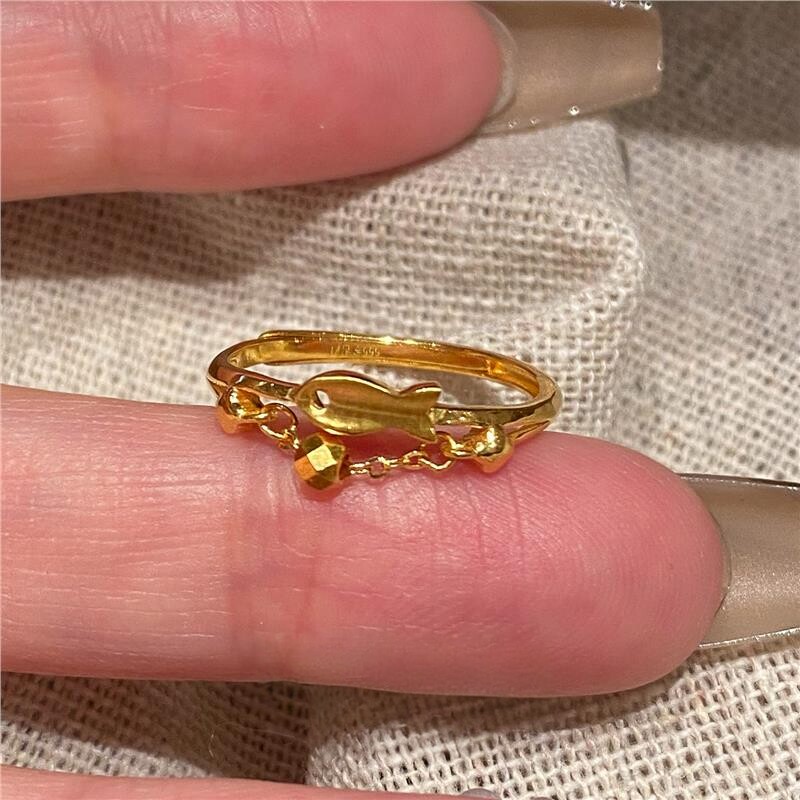 Golden fish ring for women 2026 new style exquisite temperament