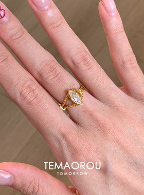 马眼钻戒指女2026新款轻奢高级感