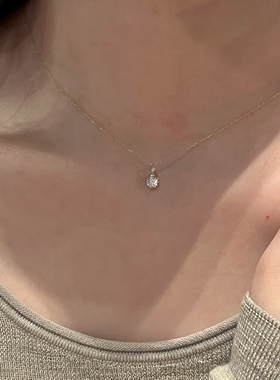 金色爆闪小水滴项链女精致颈链