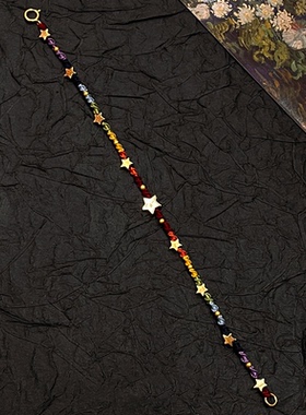 星星彩色蜡线编织手链女生款