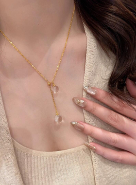 清晨露珠~白水晶项链女款
