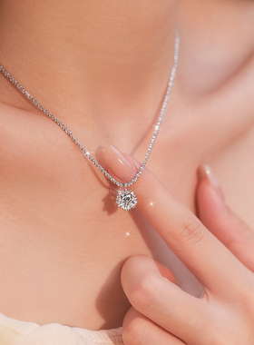 仿莫桑石项链女精致吊坠夏