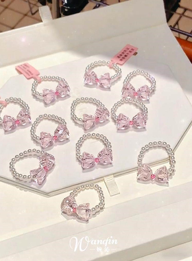 甜美少女蝴蝶结戒指轻奢高级感