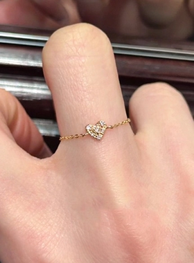 十字架爱心仿钻戒指女